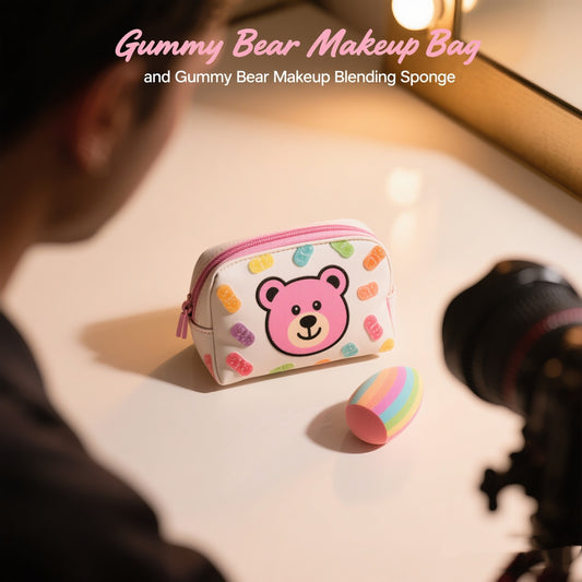 GUMMY BEAR MAKEUP BAG & BLENDING SPONGE SET